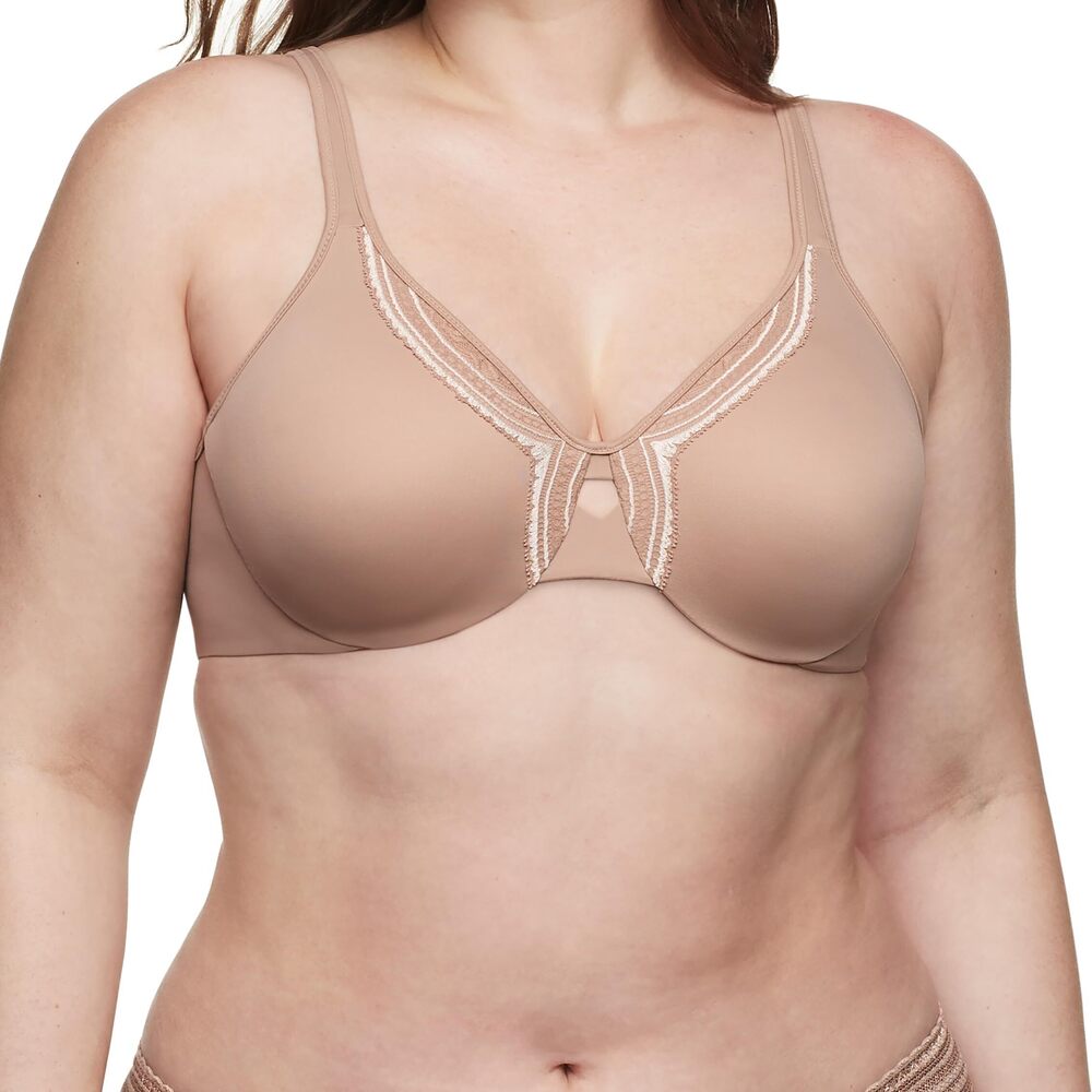 NWT Olga Lace Necklace Minimizer Bra 35 Toasted Almond w Ivory Nude 4 36D